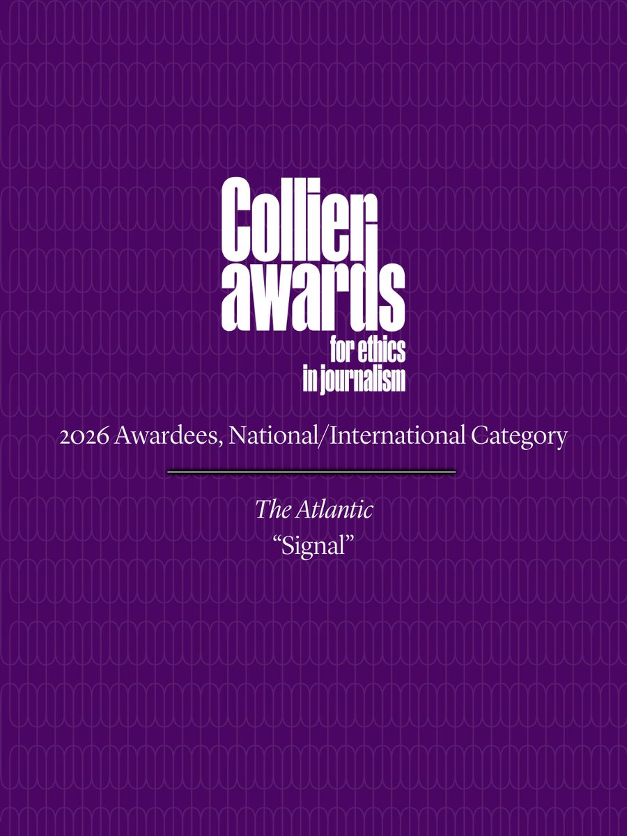 Ethical_News's tweet photo. In a challenging time for U.S. journalists, the Collier Awards for Ethics in Journalism commend rigorous and resolutely independent reporting. Announcing the 2026 national/international awardees:
@NBCNews @Telemundo 
@AP 
@TheAtlantic 
Press release here: https://t.co/FdVERpeS8Z https://t.co/W3OcBYqk5l