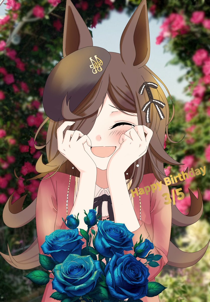 ライスハッピーバースデー！🥳🎉 青い薔薇をプレゼント🎁 ずっと大好き