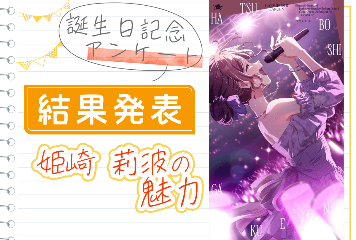 学園アイドルマスター』姫崎莉波（CV：#薄井友里）の誕生日アンケート