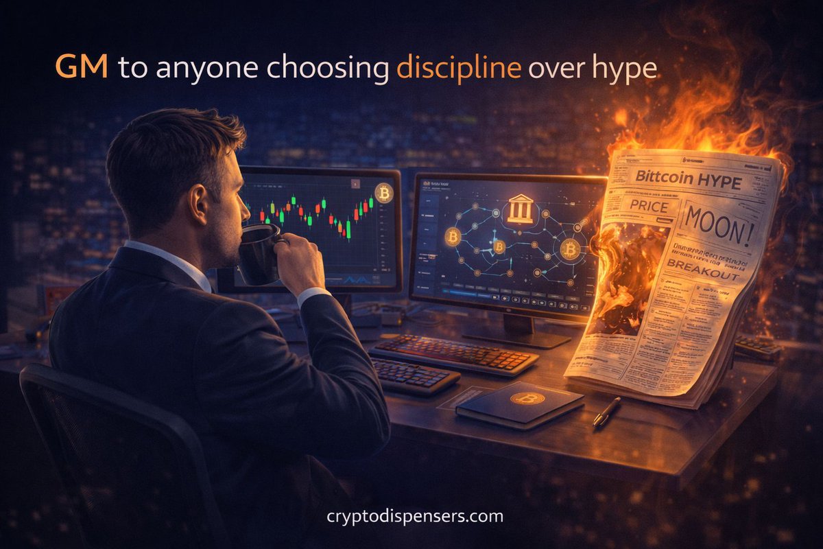 cryptodispenser's tweet image. GM to anyone choosing discipline over hype☀️
 
Hype fades. Systems stay.
 
Choose accordingly.
 
#BitcoinWisdom #CryptoReality 
#FinancialDiscipline #BTC