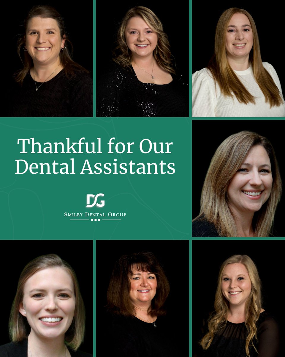 It's Dental Assistant Recognition Week, and we're celebrating Marianne, Kayla, Lindsey, Charlotte, Aubree, Lisa, and Kara! Your skill, teamwork, and compassionate support make every visit smoother and more comfortable for our patients. We are thankful for you!