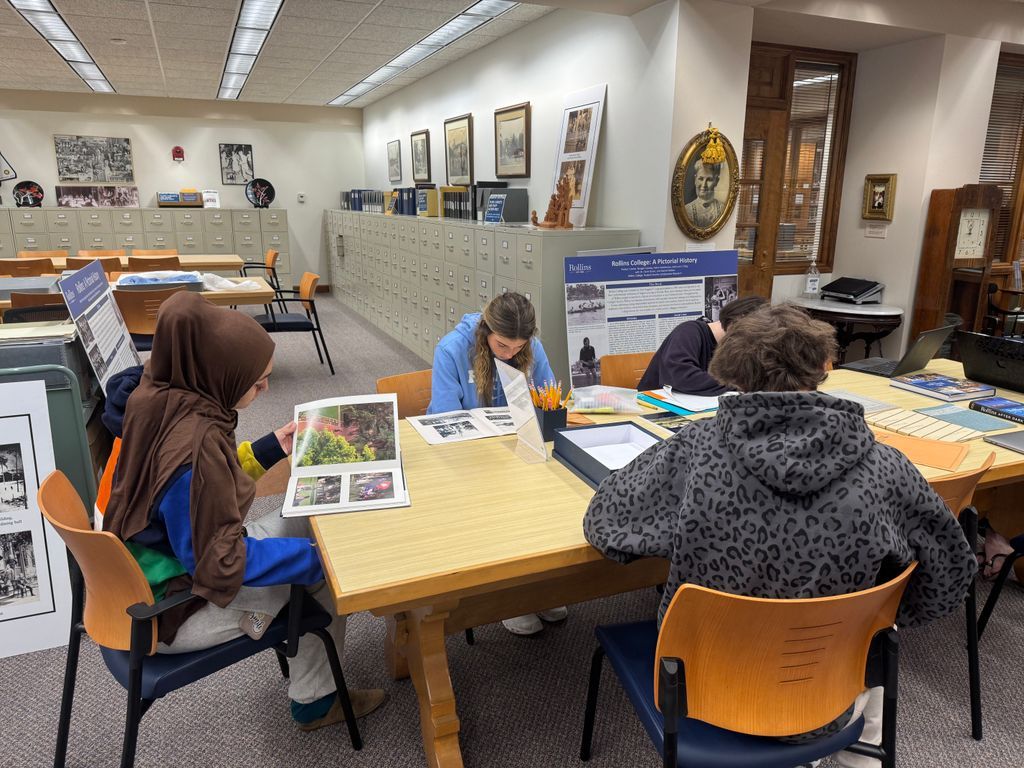 RollinsArchives's tweet photo. We are always happy to have classes visit #RollinsArchives! Last week, Prof. Katie Avagliano's ENG167 Introduction to Creative Writing students came by to explore #RollinsHistory and write a micro-documentary! https://t.co/cTwVMn4Dyr