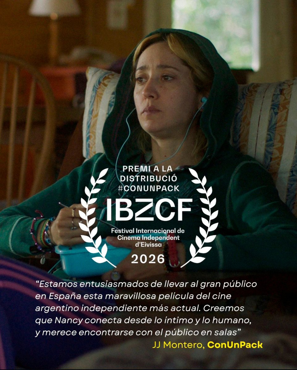 conunpack's tweet photo. #NANCY 🔥 ganadora del Premio de Distribución en @ibizacinefest otorgado por #ConUnPack. https://t.co/e3pXB6wxkT