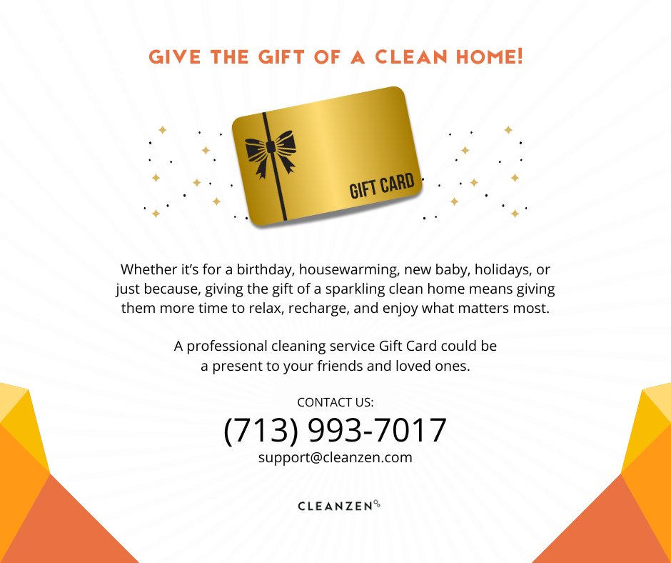 CleanzenH's tweet photo. 🎁Give the Gift of a Clean Home!✨
Looking for the perfect gift that’s thoughtful, practical, and truly appreciated?💝 Gift them a Pro Cleaning Service Gift Card!
#GiftOfCleanHome #Home #GiftCard #Cleanzen #Houston #CleanzenHouston #ProfessionalClean #Sparkling #Relax #Recharge https://t.co/1laHlC7zcU
