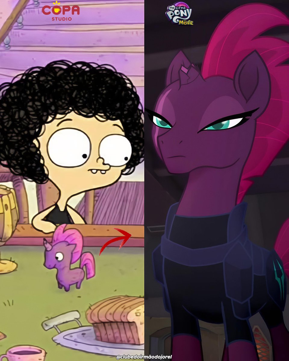 CURIOSIDADE: A Personagem Tempest Shadow do Filme de My Little Pony (2017) teve um pequeno Easter Egg em Irmão do Jorel (na 2 temporada epi 14), isso se deve porque o Copa Studio [estúdio responsável por Irmão do Jorel) ajudou na produção do Longa.