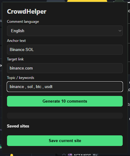 netsentraonline's tweet photo. Just built my first vibe coding Chrome extension in a few hours CrowdHelper!

It generates 10 natural comments for link building / crowd marketing in seconds (Russian or English), detects comment forms on any page, and saves sites with notes.

#VibeCoding #ChromeExtension #Link https://t.co/iPJXC1bo2b