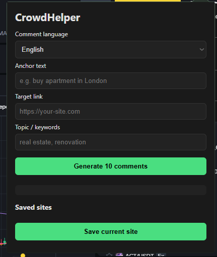 netsentraonline's tweet photo. Just built my first vibe coding Chrome extension in a few hours CrowdHelper!

It generates 10 natural comments for link building / crowd marketing in seconds (Russian or English), detects comment forms on any page, and saves sites with notes.

#VibeCoding #ChromeExtension #Link https://t.co/iPJXC1bo2b