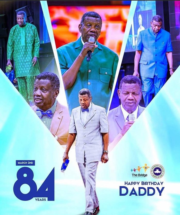 okogideonuchen2's tweet photo. Daddy @PastorEAAdeboye 
Happy birthday to a Leader 
A Ladder to many 
A living Legend 

A Professor of Mathematics 
A preacher of praise 
A picture of humility 
A penchant for the people 
A priceless mentor 

We are many that loves you 
2nd March brought the very best https://t.co/eUTtkGcyi5