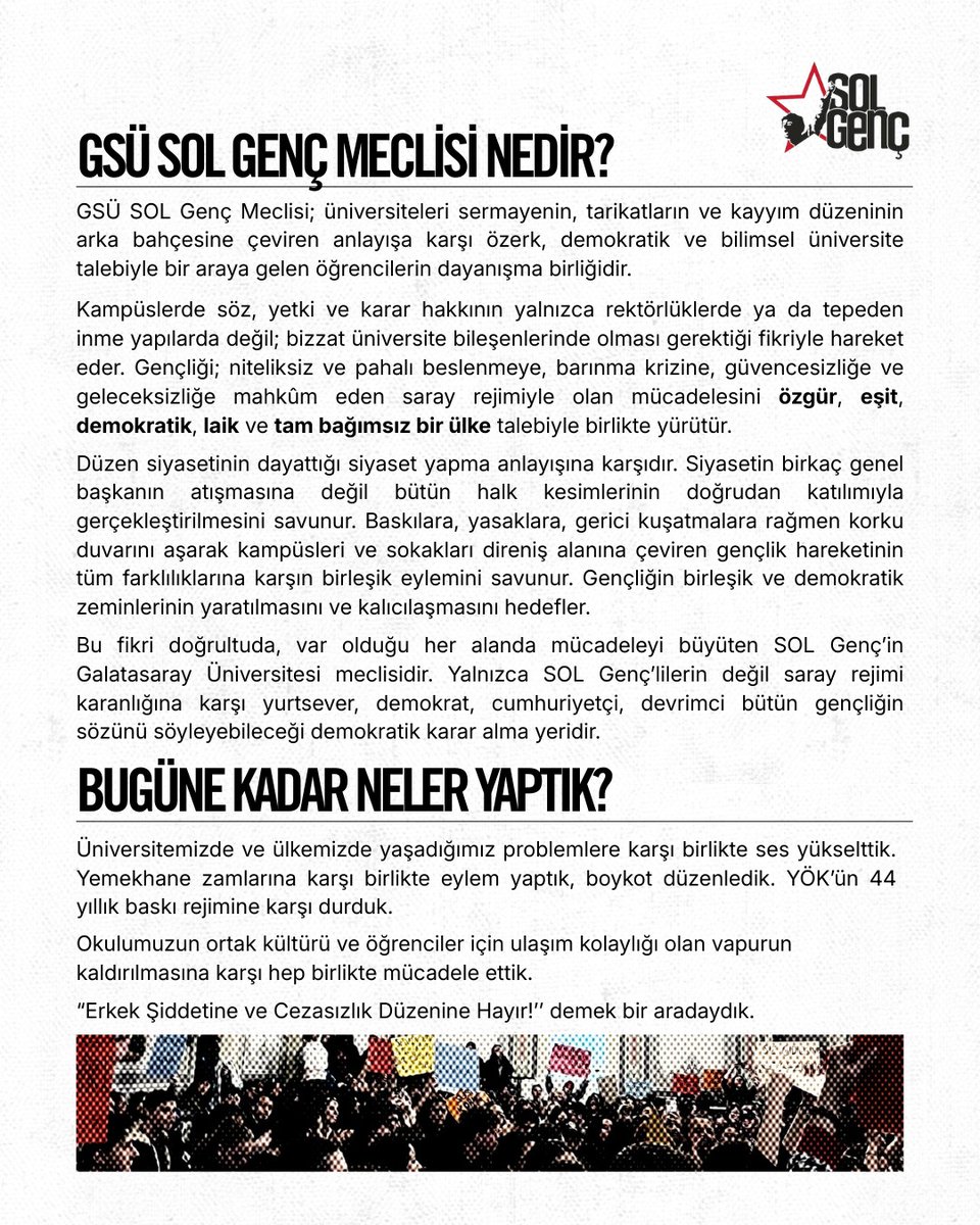 Galatasaray Üniversitesi SOL Genç tweet media