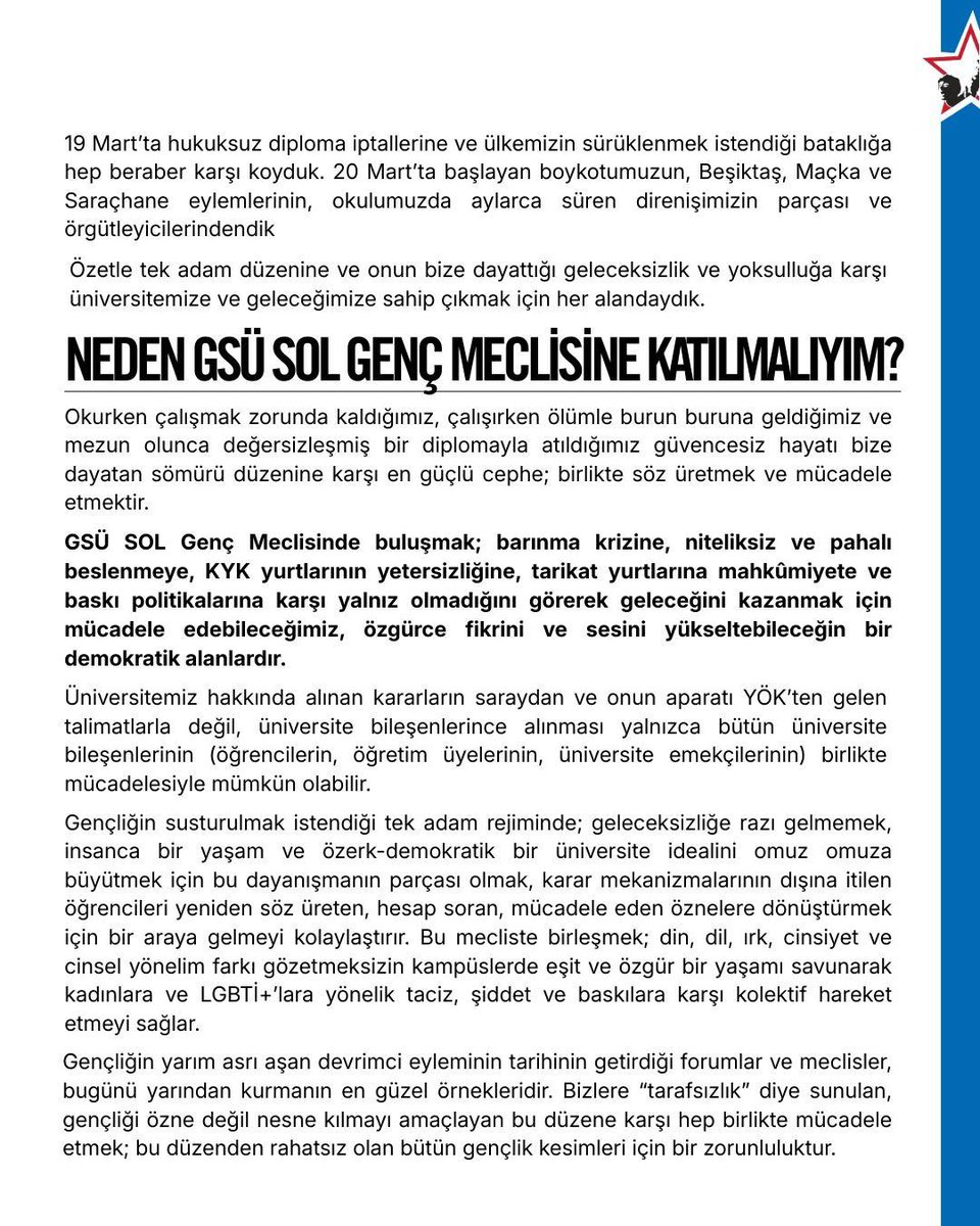Galatasaray Üniversitesi SOL Genç tweet media