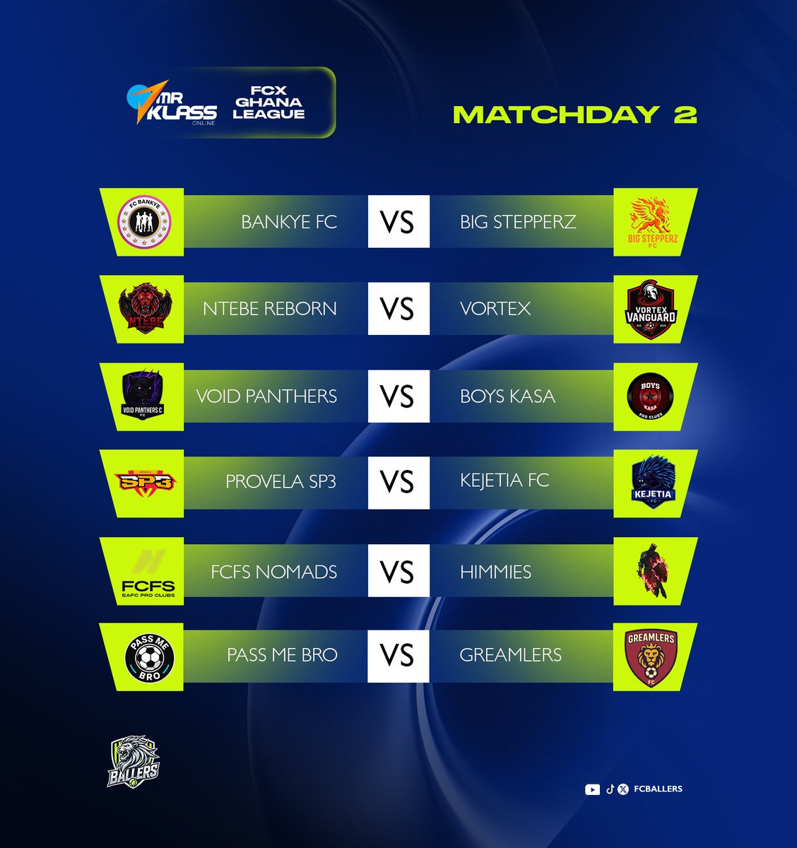 Are you ready? I know I am ready!! Match day 2 is here! Which team is emerging victorious tonight? The journey continues in the #FCXGhanaProClubsLeague