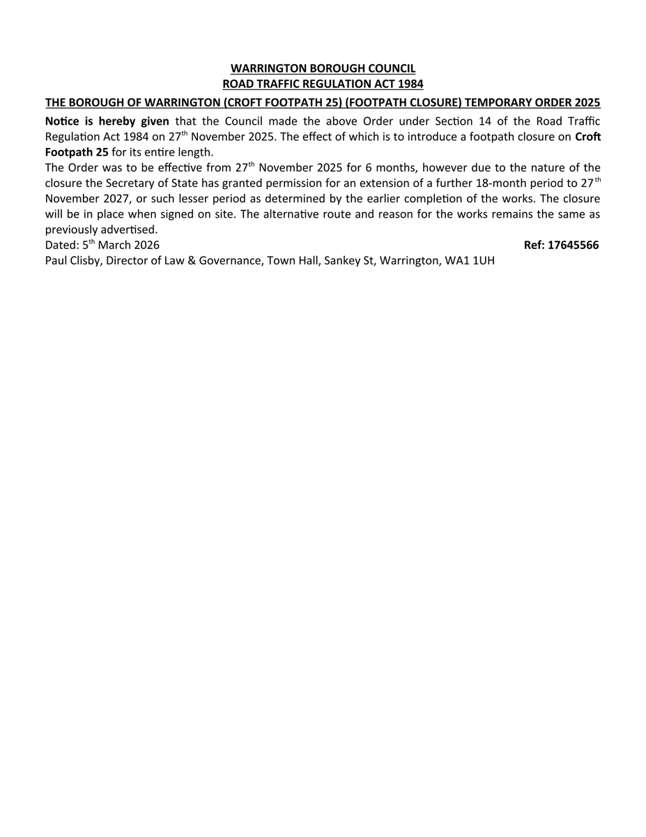 Croft Parish Council Cheshire tweet media