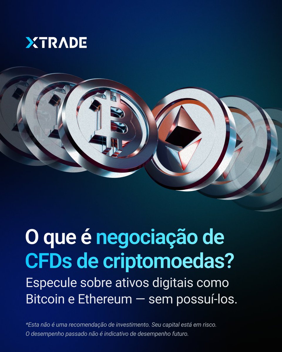 A negociação de criptomoedas por meio de CFDs permite que você aproveite as oscilações de preço dos ativos digitais sem precisar de carteiras ou corretoras. É flexível, rápida e puramente baseada no preço.

Siga-nos para mais explicações claras e concisas e de especialistas.