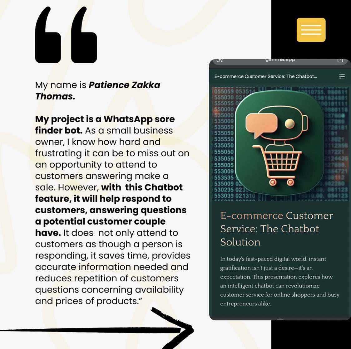 TechSkillUk's tweet photo. From learning in the classroom to pitching on the Hackathon. 

Meet Patience, one of our brilliant AI Project Management students at Techskill UK, who showcased her project with confidence and creativity.

This is what growth looks like — knowledge in action. 

#TechskillUK #AIProjectManagement #Hackathon #StudentSpotlight #TechInnovation #FutureLeaders #WomenInTech