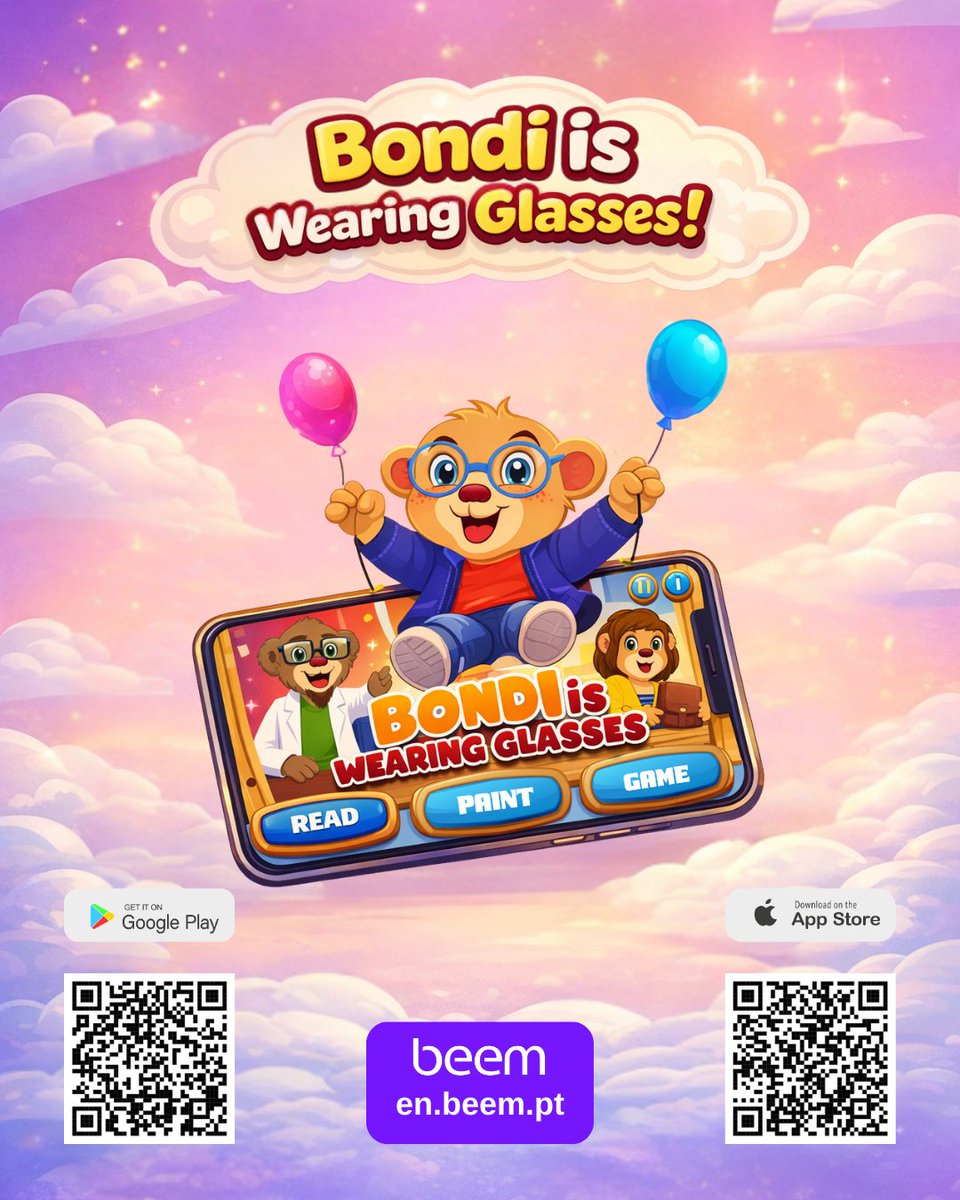 gezgintrk's tweet image. Bondi is wearing glasses! 👓
Explore a fun world of reading, painting, and games.
Download now and start the adventure! 🎈

#Bondi #KidsApp #LearningThroughPlay #ReadPaintGame #KidsLearning #EducationalGame #FunLearning #KidsActivities #BeemApp #PlayAndLearn #Edtech