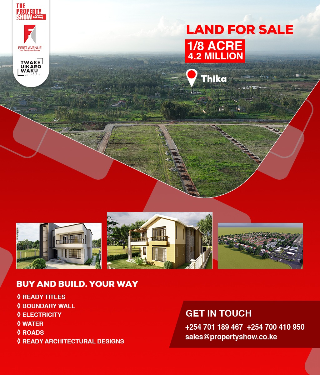 FirstAvenueKE's tweet photo. The smart land conversation in 2026 isn’t hype, it’s positioning.

Thika has moved from “affordable alternative” to strategic growth corridor. Infrastructure expansion and housing demand = directional value.

Serviced plots from KSh 4.2M.

📞 +254 701 189 467
#LandInvestment https://t.co/sozHTjN5KK