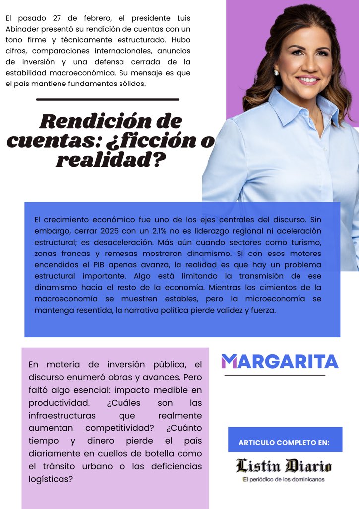 Rendir cuentas no es solo presentar estadísticas. Es preguntarnos si ese crecimiento del que se habla se siente en la mesa de los hogares, en el precio de los alimentos, en la estabilidad del empleo y en la tranquilidad de la gente.

Reconocer avances es importante. Pero también