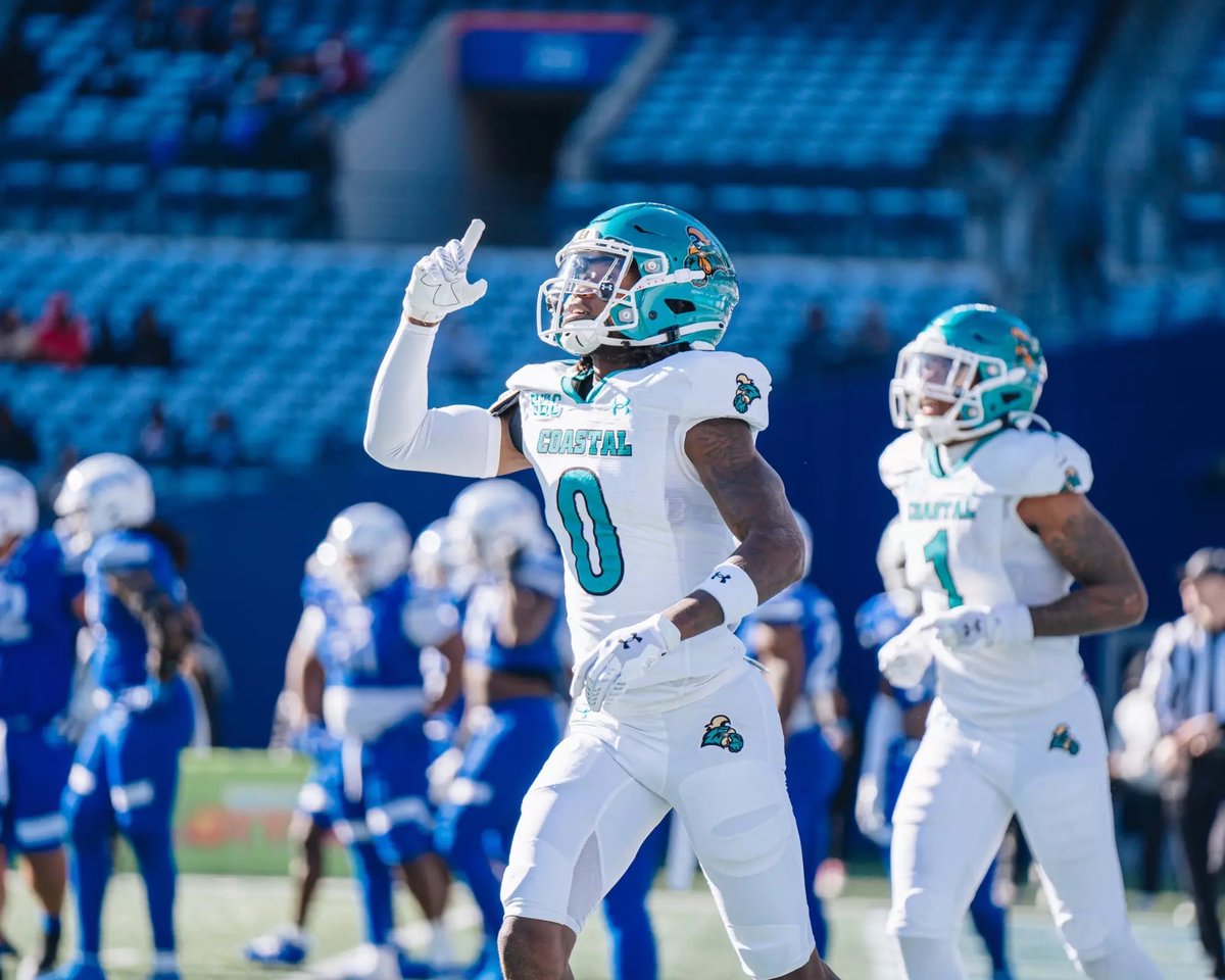 #AGTG After a great conversation with <a href="/AustinMGilbert/">Austin Gilbert</a>  I’m blessed to receive my fourth division 1 offer from Coastal Carolina university <a href="/ZacBrayLex/">Coach Coe</a> <a href="/CoachGGrady/">Garrett Grady</a> <a href="/CoachNickReveiz/">Coach Nick Reveiz</a> <a href="/Coach_Shak/">Anthony Shakir</a> <a href="/coffee_trojans/">Coffee Trojans FB</a> <a href="/ChadSimmons_/">ChadSimmons</a> <a href="/RivalsHS/">Rivals High School</a> <a href="/_Coach_Herring/">Lacey Herring</a> <a href="/CoachJ_Ortiz/">Jalen Ortiz</a> <a href="/joe_discher/">Joe Discher</a>