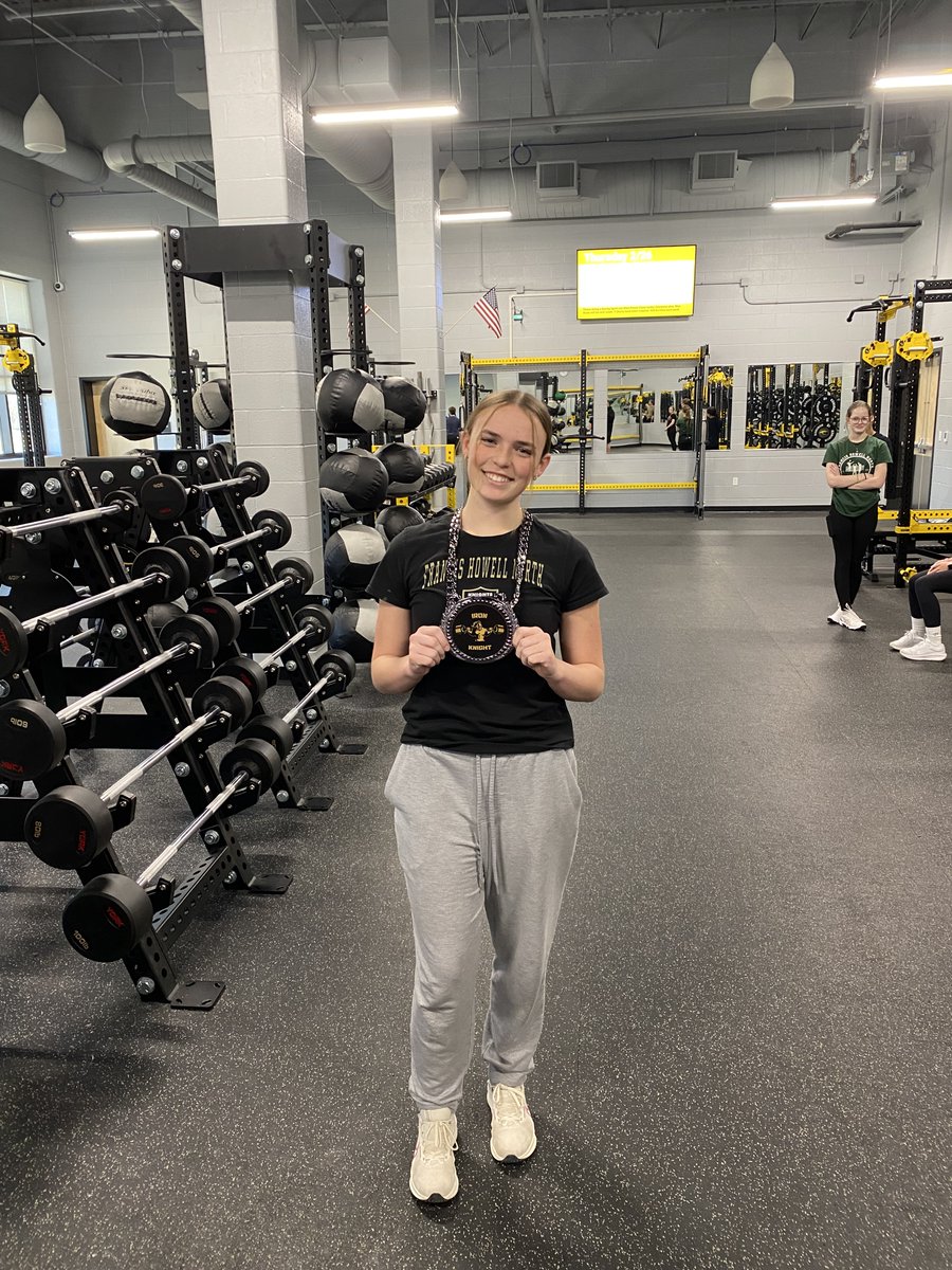 Another Week of Gains
Another Week to Highlight a Member of Iron Knights!

Your Iron Knight of the Week is Hannah!

Hannah has made significant strides in the weightroom since she started her Freshman year, due to her impeccable technique and diligence.
Congrats Hannah!