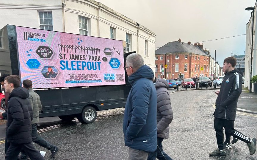 AdsDirectLtd's tweet image. Check out the fabulous #awareness generated via our #digivan at a recent @nufc match for our wonderful charity client @NU_Foundation Email us for further details on single match bookings or to book the remaining 4 x @premierleague matches this season- matchdays@adsdirect.org.uk
