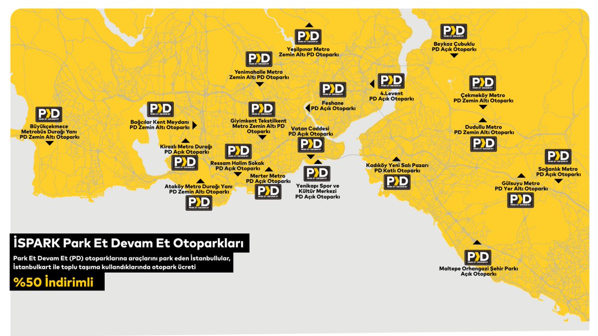 İstanbul’da Park Et Devam Et otoparklarımızın sayısı 20’ye ulaştı.

Sürücülerimizin araçlarını güvenle bırakıp toplu ulaşıma kolayca geçiş yapabildiği bu sistemle; kent içi trafik yükünü azaltıyor, zaman tasarrufu sağlıyor ve çevre dostu ulaşımı destekliyoruz. Park Et Devam Et