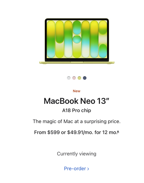 punyakrit_22's tweet image. Is Apple Neo worth the price 

With A18 Pro chip VS M5 PRO chip