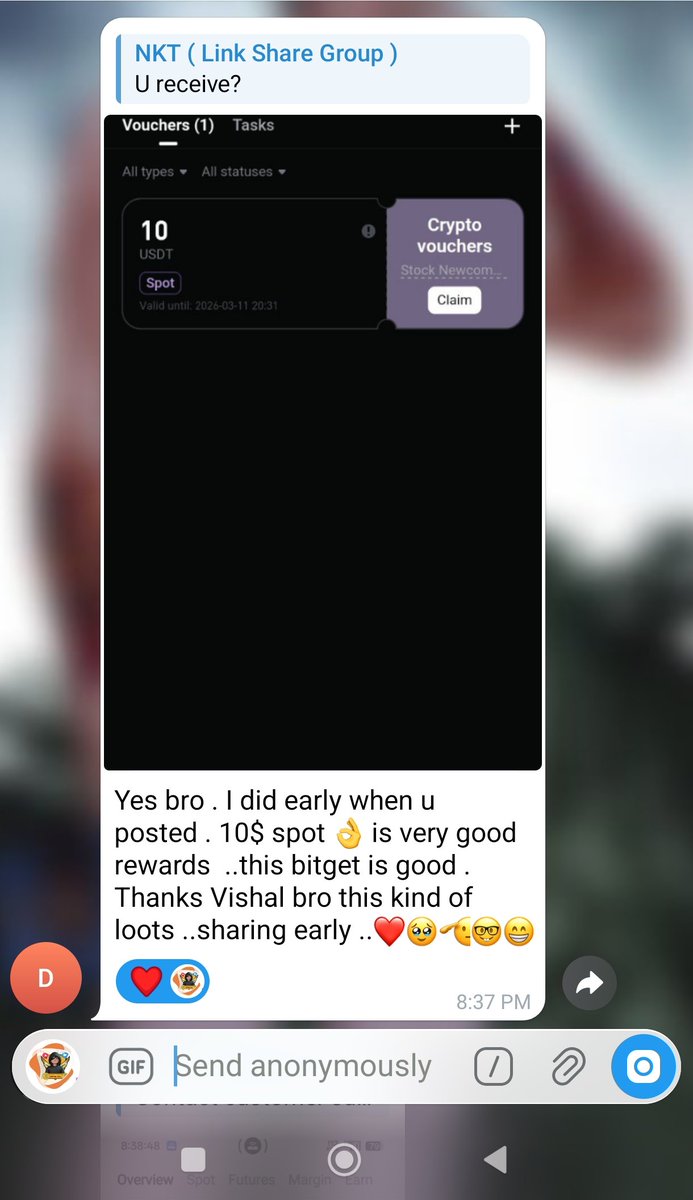🚨 UPDATE: $10 USDT LANDED 🔥

x.com/i/status/20290…

Users are receiving the Bitget reward 💸Check your Coupons Center / Wallet now 👀