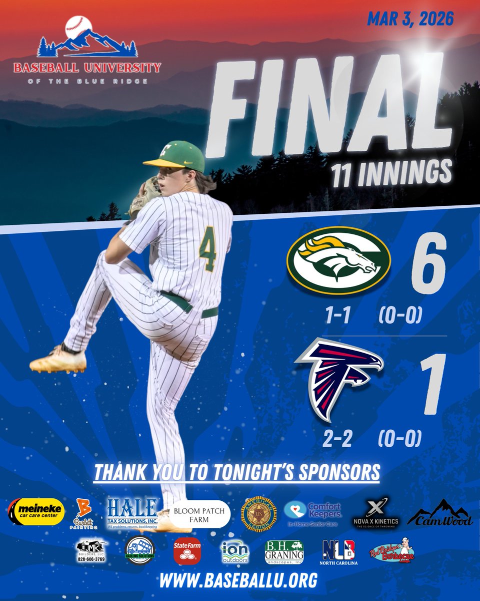 BBUniversityWNC's tweet photo. Go watch last night's 11 Inning Pitcher's Duel between @crest_baseball and @WESTHHSBASEBALL 

The longest game (by innings) we've ever done on the Broadcast! This game featured talented arms on both sides

Watch Replay: https://t.co/TkjetbyIDI https://t.co/VzMM1uWxvn