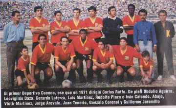 AntonioUbilla1's tweet photo. EL 4 marzo 1971 se funda el club Deportivo Cuenca, mediante la sesión celebrada en febrero de 1971 en el “Salón de la Ciudad” de la Municipalidad de Cuenca, ahora llamada Alcaldía de Cuenca, se hizo realidad el proyecto y nació el Club Deportivo Cuenca. Un mes más tarde, se fundó la Asociación de Fútbol del Azuay (AFA).  Como club se tomaron las primeras decisiones: el uniforme sería rojo y amarillo con una camiseta a rayas verticales. El primer director técnico fue Carlos Alberto Raffo (exjugador del Club Sport Emelec), los primeros futbolistas extranjeros contratados fueron Rodolfo Piazza, los paraguayos Gerardo Laterza y Luis Martínez.  #EquiposEcuatorianos
@DCuencaOficial
#DeportivoCuenca