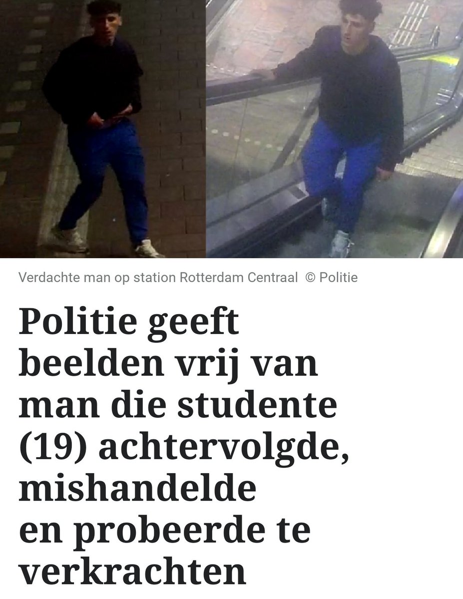 Deel dit bericht! De #politie is op zoek naar een man die in de nacht van vrijdag 27 op zaterdag 28 februari een 19-jarige studente heeft gevolgd, mishandeld en heeft geprobeerd te verkrachten in #Rotterdam. Dit #misdrijf speelde zich iets voor 05:00 af.

telegraaf.nl/binnenland/pol…