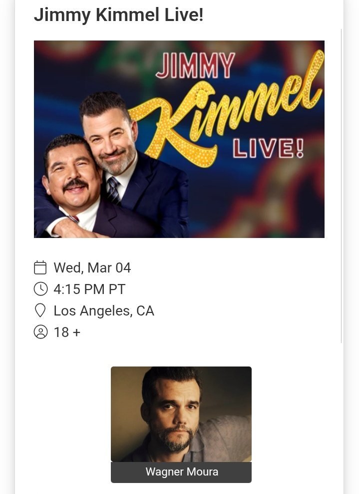 Today, Wagner Moura on Jimmy Kimmel Live.

Come find out what “the baiano got that sauce” really means.