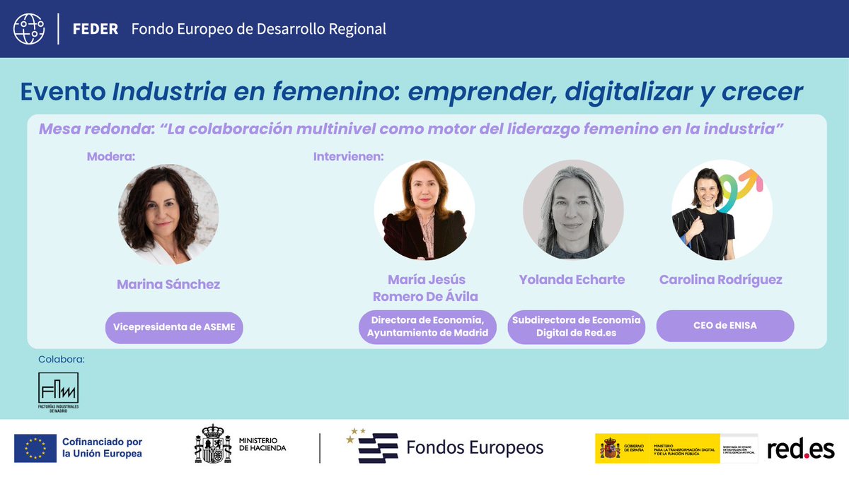 AecimOAP's tweet photo. –📅 Te invitamos este #10deMarzo a una jornada por el Día Internacional de la #Mujer 💜

Impulsamos el liderazgo #femenino en la industria con mesa institucional y casos de éxito de mujeres referentes del sector 🚀🏭

📍 Factoría Industrial de Villaverde 
🕚 11:00 h

¡Te esperamos! 🔗 Reserva tu plaza: https://t.co/ChcPAEE4xJ
