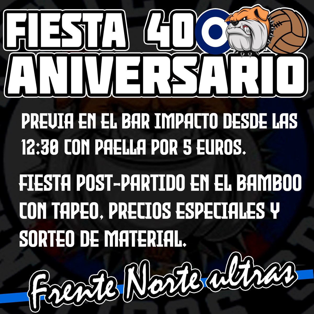 ¡¡ No te pierdas la fiesta del 40 aniversario del Frente Norte !!
