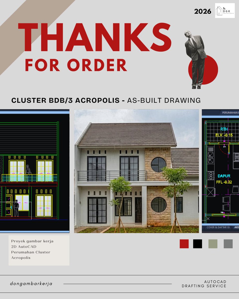 ganangdwi577676's tweet image. Cluster BDB/3 Acropolis

Drafting by @dongambarkerja
Terimakasih atas order nya 😁🤘
----------
Jasa gambar 2D AutoCAD | Freelance AutoCAD Draftsman
#autocad #freelance #drafter #architecture #tekniksipil