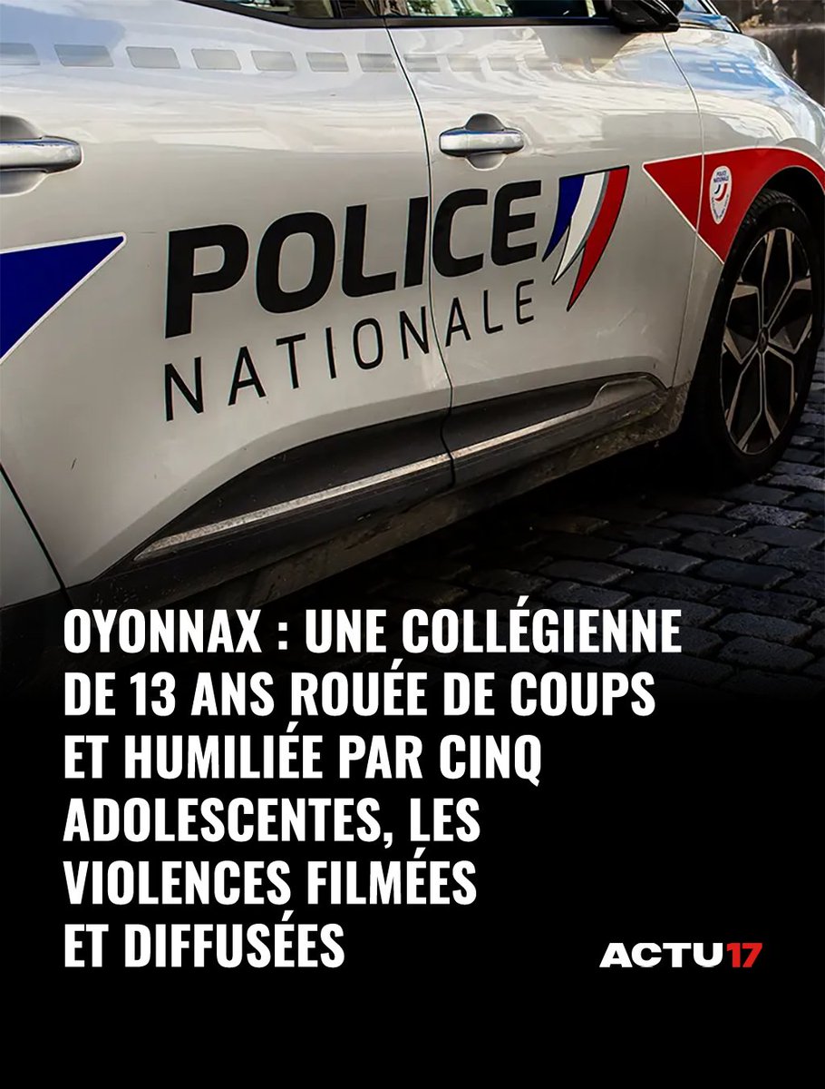Actu17's tweet image. Oyonnax : Une collégienne de 13 ans rouée de coups et humiliée par cinq adolescentes, les violences filmées et diffusées ➡ x.actu17.fr/tUHc