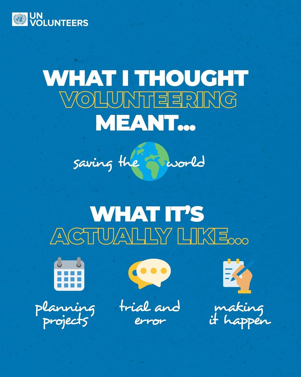 UNV_ROWCA's tweet image. Big dreams meet real work.
Which part of #volunteering do you relate to most?
🗓 Planning projects
🔄 Learning through trial and error
✅ Turning ideas into action