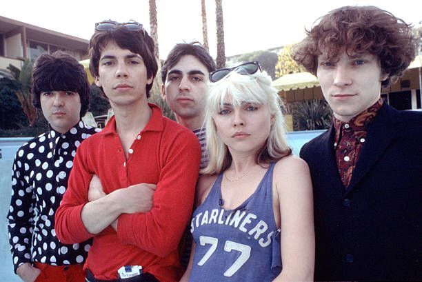 Blondie captured in 1977 by photographer Suzan Carson at the Bel Air Sand Hotel in Los Angeles. This iconic session shows the band just as they were becoming a global phenomenon.
