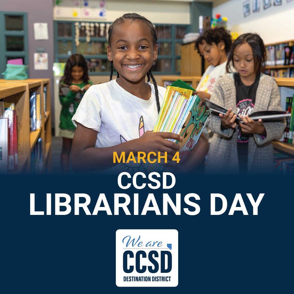 Happy CCSD Teacher-Librarians Day! Today, we celebrate the importance of teacher-librarians in an effective educational program for students. 

Teacher-librarians are reading advocates, leaders, collaborators, and library program managers. They guide students to be critical users