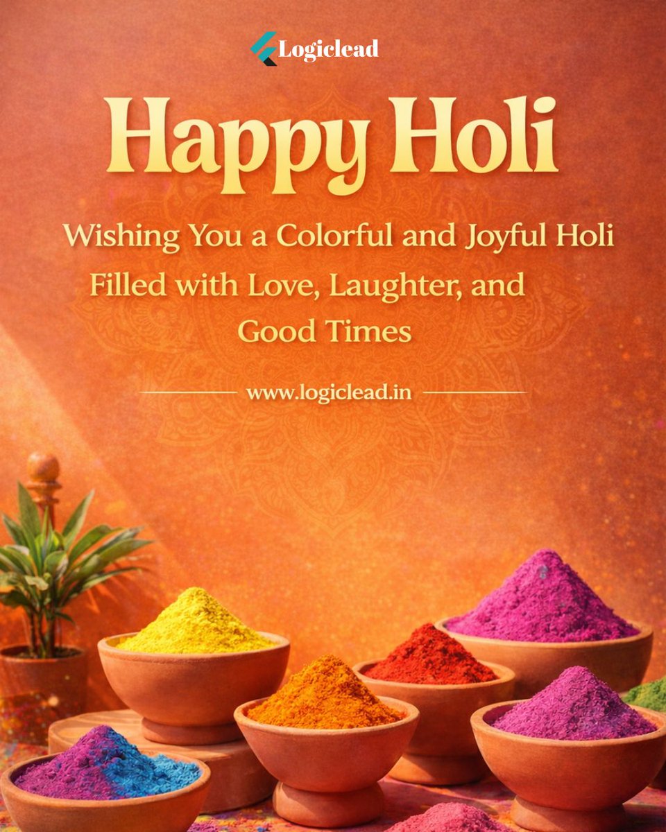 Logicleadfastag's tweet photo. Celebrate the festival of colors with love, laughter, and endless joy. 🌈✨ Wishing you a vibrant and prosperous Holi from Logiclead!
#HappyHoli #Logiclead #FestivalOfColors #Holi2026 #ColorfulVibes #HoliCelebration #celebratetogether https://t.co/pRpLnzK7IG