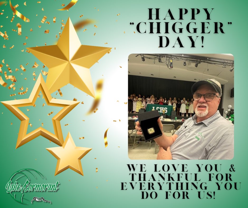 Today is a special day in The Swamp…. It’s Chigger Day! Donnie “Chigger” White is one of, if not the most, amazing supporter of LCHS Volleyball! 

We love you, and we are forever thankful for your support of our program! Everyone wish him a happy, special day! 🐊💚