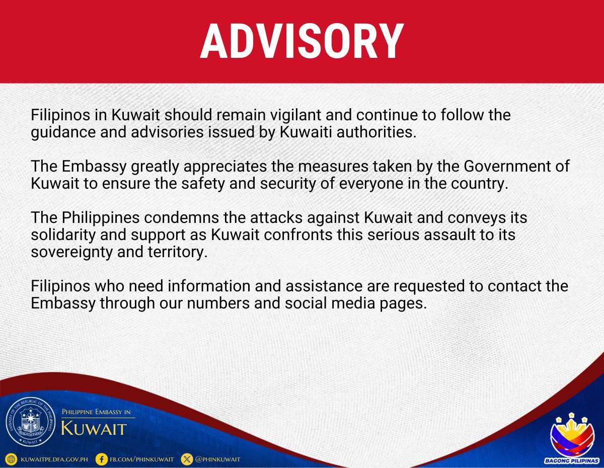 Philippine Embassy in Kuwait tweet media