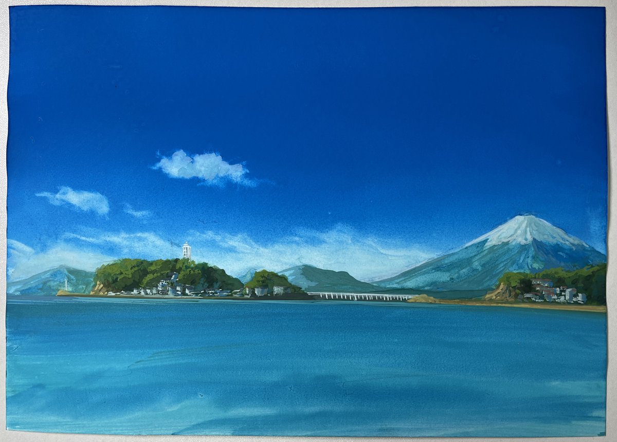 moto21326's tweet photo. 久しぶりのポスカラ２

#背景 #背景美術 #ポスカラ #ポスターカラー
#ニッカー　#江の島 https://t.co/aRMIGHn3tD