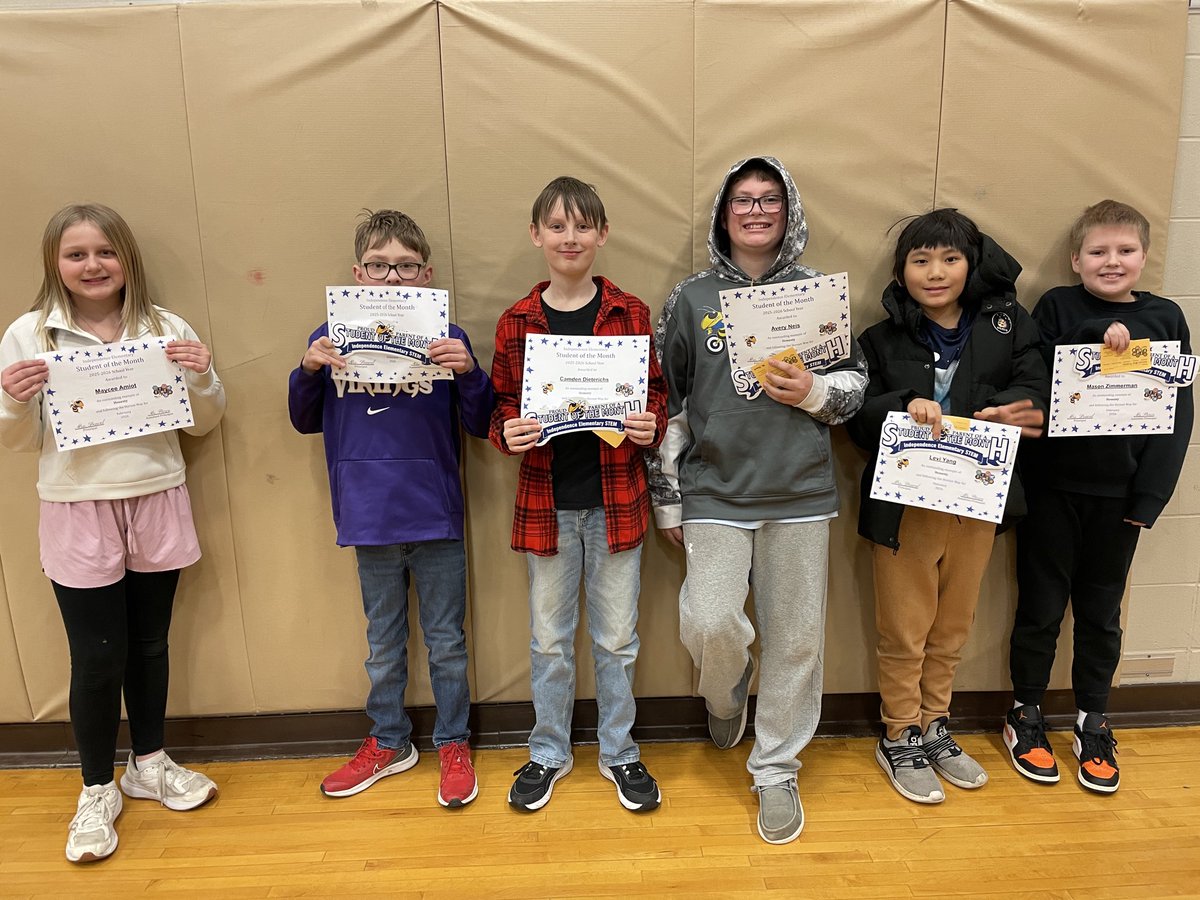 Congratulations to our 5th Grade February Students of the Month. 
#IndyPBIS