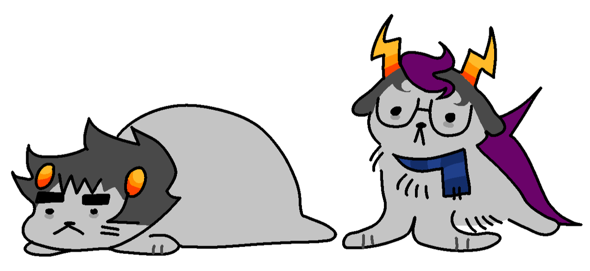 My new Drawing: Eridan and Karkat iF they Were animals , Let me know what you think