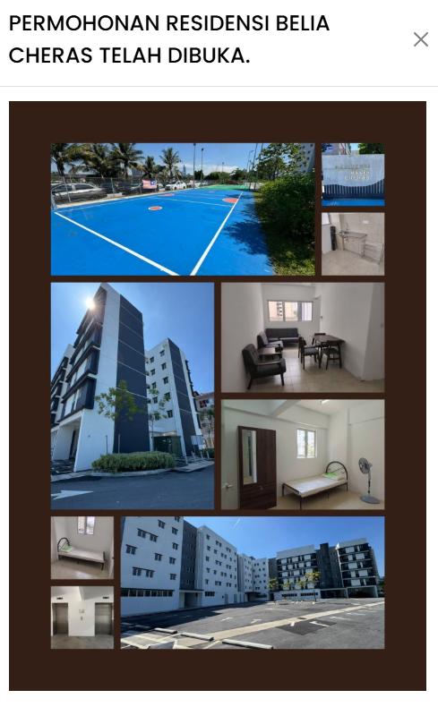 luxentX's tweet photo. https://t.co/0u6YnZyeiA
SYARAT-SYARAT PERMOHONAN MENYEWA RESIDENSI BELIA CHERAS (RBC)
1. Warganegara Malaysia
2. Berstatus bujang (belum berkahwin)
3. Berumur 18 tahun sehingga 40 tahun
4. Terbuka kepada golongan yang bekerja dan pelatih industri
5. Berpendapatan tidak melebihi RM4000.00
6. Bekerja di Wilayah Persekutuan Kuala Lumpur
7. Tidak memiliki rumah dalam radius 35km dari pusat bandar Kuala Lumpur
8. Permohonan boleh dibuat melalui laman web https://t.co/zfkylsx8TD
DOKUMEN-DOKUMEN YANG DIPERLUKAN (muatnaik dalam format WinRAR / WinZip)
1. Gambar pemohon bersaiz passport
2. Salinan kad pengenalan asal (jpeg)
3. Surat pengesahan bujang (majikan, pendaftarJPN, imam, ketua penduduk)
4. Penyata gaji terkini
5. Kad O.K.U (jika berkaitan)