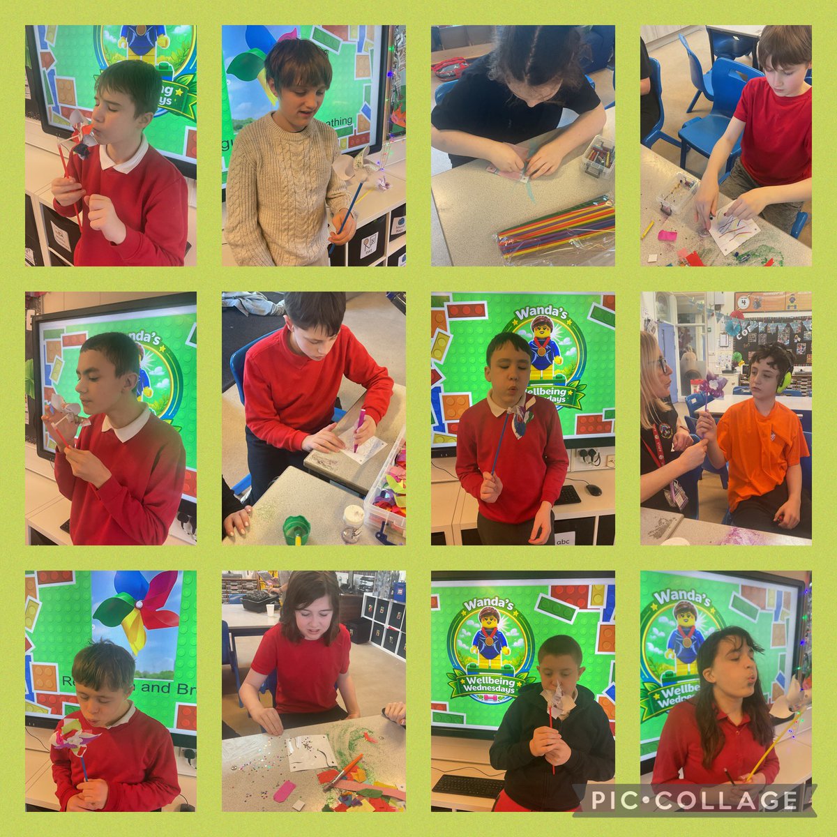 YsgolHenFelin's tweet image. Today in Class 14 has been all about Wellbeing. We enjoyed a great swim session and got creative making our windmills for a relaxation session 😀. #YHF #Class14 #Wandaswellbeingwednesday