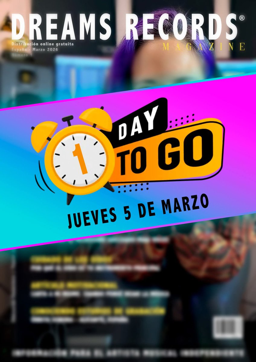 DRecordsspain's tweet photo. 𝐃𝐫𝐞𝐚𝐦𝐬 𝐑𝐞𝐜𝐨𝐫𝐝𝐬 𝐌𝐀𝐆𝐀𝐙𝐈𝐍𝐄

Tomorrow is the day!
A magazine created to inform, guide, and inspire independent artists who want to grow with vision, professionalism, and authenticity.

A bi-monthly publication available online and completely free. https://t.co/fJB84TksOk
