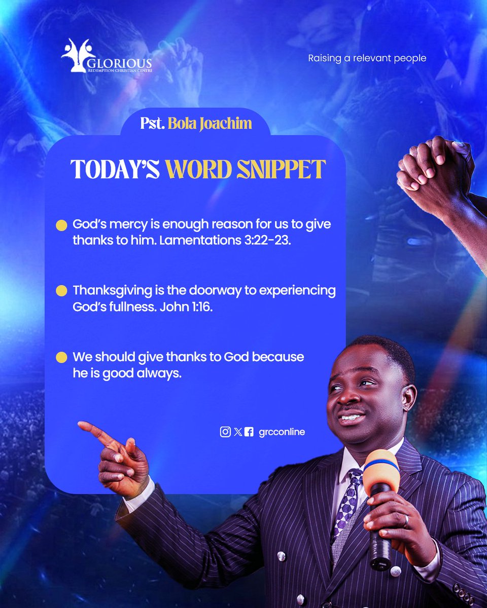 Grcconline's tweet photo. Subscribe to receive weekly messages of faith, encouragement, and inspiration from Pastor Bola Joachim

Follow #grccpastorbola on social 
Instagram: https://t.co/8bMq92v8ec
Facebook: https://t.co/RMMFjrhhF1

Thank you for your generosity! To give, 
visit https://t.co/UULM0Zy3h3 https://t.co/BVwbUDJaUB