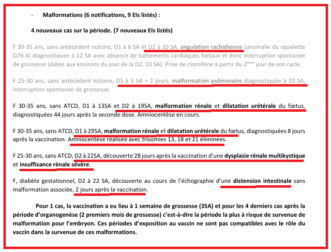 AgretDenis's tweet photo. Je tiens à rappeler de manière très claire que l'injection de produit "vaccins" pendant la grossesse est extrêmement dangereux pour le foetus et la femme enceinte. 
Les vaccins covid ont été responsables d'un grand nombre de malformations et de morts in utéro et d'embolies pulmonaires chez les femmes.
Les vaccins coqueluche encore prescrits pendant la grossesse comme les autres font courir les même risques graves. 
J'ai au moins deux témoignages de vaccins coqueluche pendant la grossesse : 
- une mère vaccinée à 8 mois, mort in utéro à 8,5 mois, accouchement voie basse, je vous laisse imaginer.
- une mère vaccinée coqueluche à 7 mois, AVC in utéro avec hémiplégie gauche fin grossesse et épilepsie à la naissance...
https://t.co/TUvLj2Xdjf 
Vous pouvez continuer à fermer les yeux sur les risques des vaccins pendant la grossesse aussi !
Les malformations sont dûes aux vaccins pendant la grossesse !
Évidemment, il n’y a pas de rapport de pharmacovigilance  chez les femmes enceintes après vaccins grippe, rubéole (ROR) ou coqueluche...
Le seul rapport sur les vaccins grippe date de 2012 :
"En France, le nombre de femmes enceintes exposées à la vaccination pandémique grippale A/H1N1 a été 
estimé à 100 000. Un total de 43 cas graves a été notifié dans cette population dont 15 morts fœtales et 15 
fausses couches spontanées..."
Il y a de graves dégâts. 
La sémantique est perfide : fausses couches "spontanées" alors que vaccinales, malformations "con génitales" alors que vaccinales !
Tout est caché par les médias, les labos qui veulent vendre "quoi qu'il en coûte"...
Je demande l'arrêt de toute obligation vaccinale et un accès aux médias pour parler de ce sujet gravissime. 
Je vous laisse lire, partager.