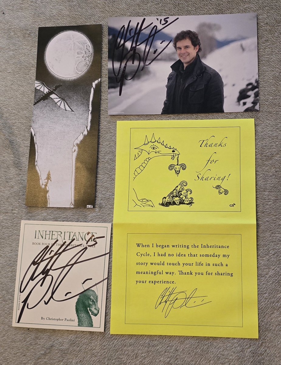 Asrolta's tweet photo. Was sorting through some old stuff . . . @paolini look what I found! Damn, 11 years ago haha. Got sent these for writing on the website about how the Inheritance Cycle inspired and touched me 🥹 https://t.co/7uCl0ZoGKC